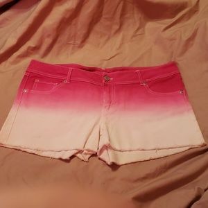 Rue 21 Pink and White Jean Shorts